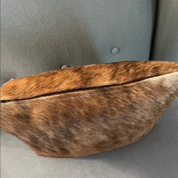 Luxurious Brown Cowhide Leather Accent Pillow - Picture 3 of 9